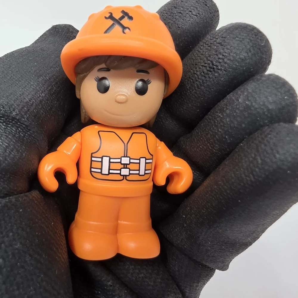 Plastic Backhoe Tractor Construction Orange Worker